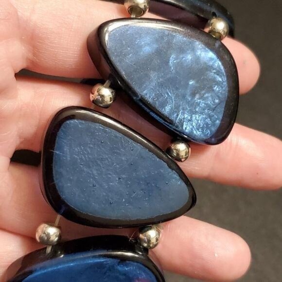 Blue, black and silver bracelet - Picture 7 of 7